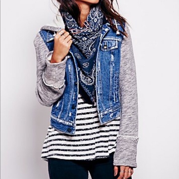 Free People Jackets & Blazers - Free people knit denim hoodie